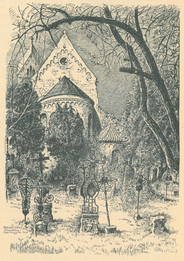 Friedhof St. Peter Zeichnung um 1925